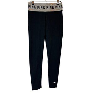 Victoria's Secret PINK Yoga Leggings Women's Size S/P Black Straight Leg Stretch